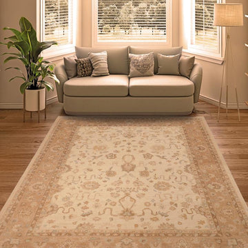 handmade Traditional Kafkaz Chobi Ziegler Beige Lt. Brown Hand Knotted RECTANGLE 100% WOOL area rug 8 x 10